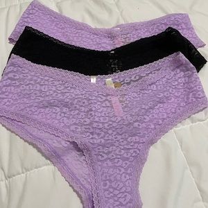 Victoria’s Secret Pink Lace Panties. Set of 3. NWT